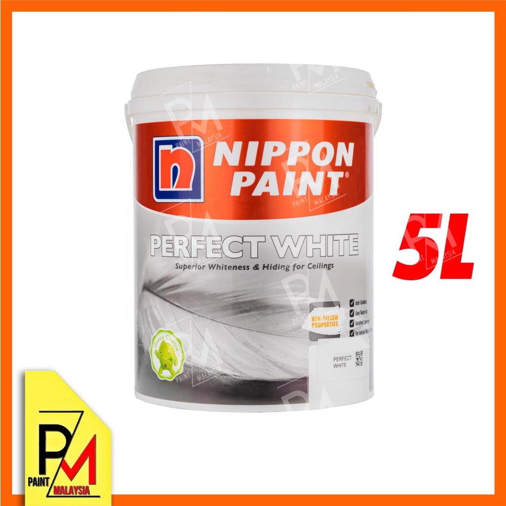 Nippon Paint Perfect White 5 Liters Interior Matt Finishing Ceiling
