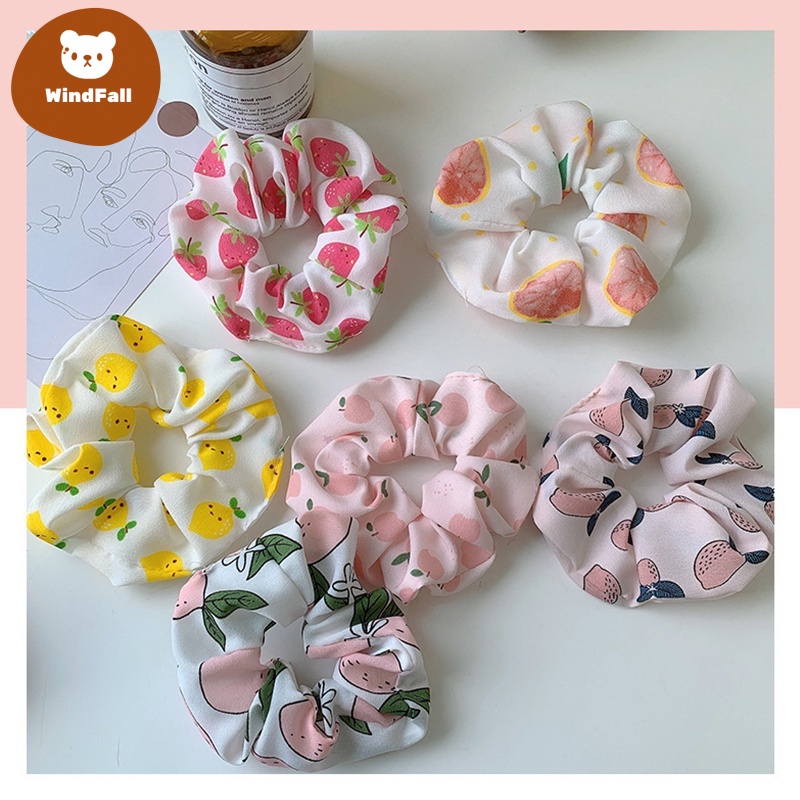 30 Styles Korean Boutique Fruit Large Intestine Hair Rope Scrunchies ...