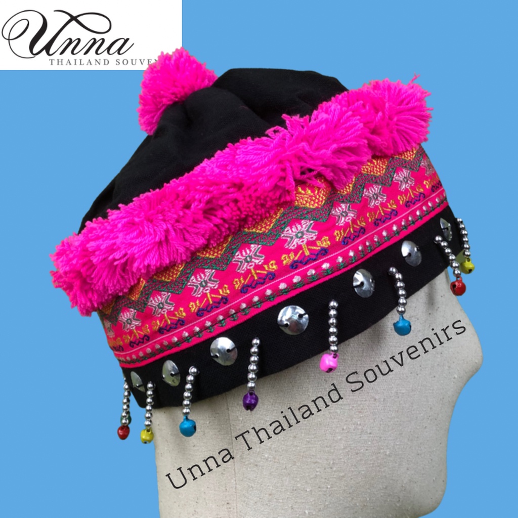 Hill Tribe Hat Traditional Adult With Ribbons Tribal Pattern Decorated ...