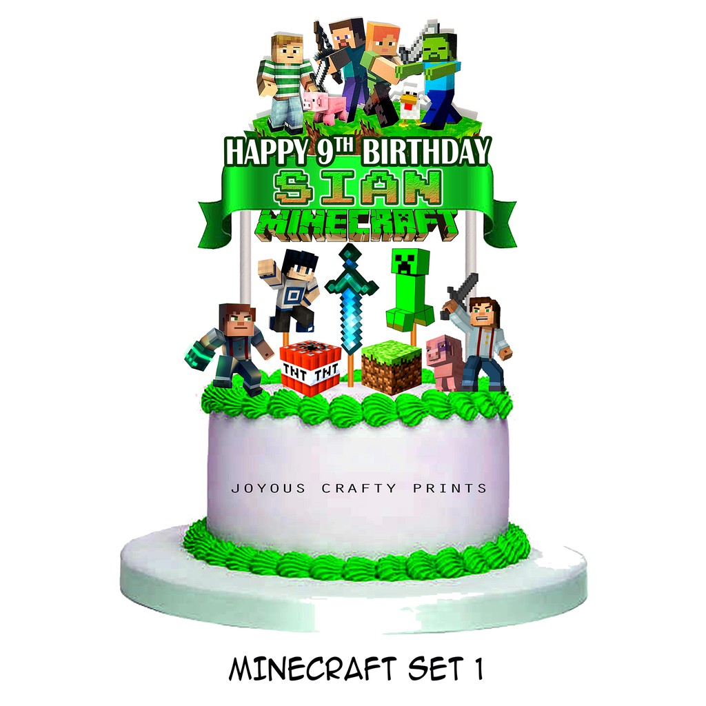 Shop cake topper minecraft for Sale on Shopee Philippines