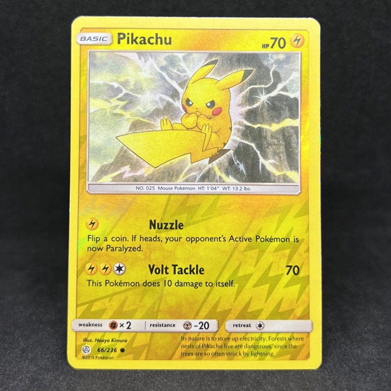 Pokemon TCG Pikachu Reverse Holo Common 66/236 2019 Sun & Moon Cosmic ...