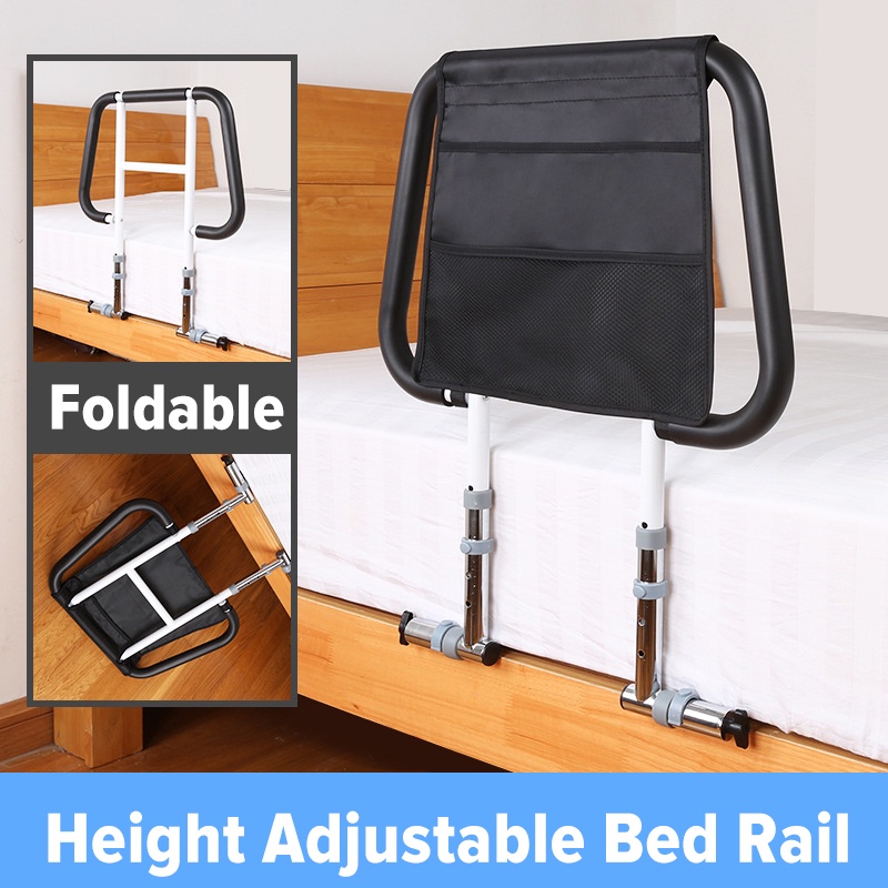 Bed Rails for Elderly Adults, Medical Bedrail Assist Bar with Storage