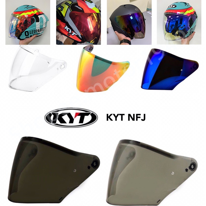 Kyt Helmet Visor Iridium Nfj Ready Stock! KYT NFJ Motorcycle