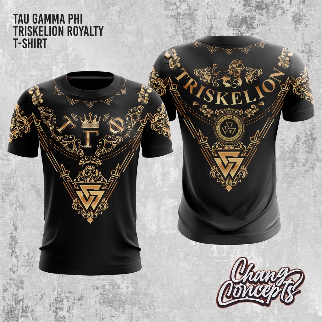 Tau Gamma Phi Triskelion ROYALTY Full Sublimation Standard Cut Men's T ...