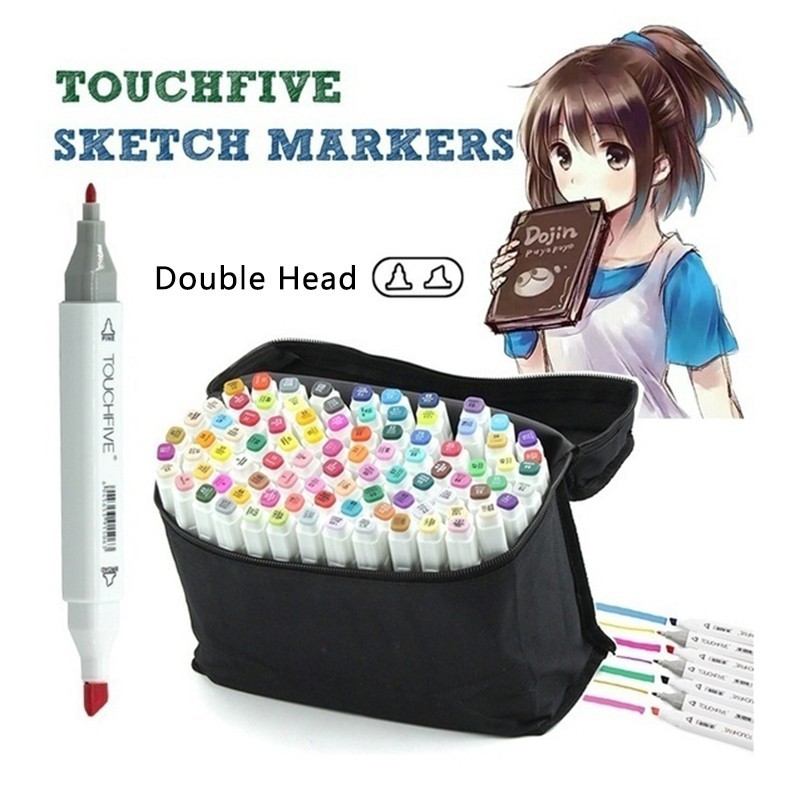 TOUCHFIVE Markers Pen Set 30/40/60/80/168 Color Animation Sketch Draw –  AOOKMIYA