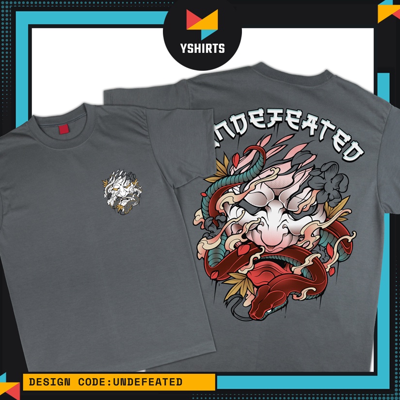 YSHIRTS Undefeated Design Graphic Printed Tees Metal Gray Tshirt ...