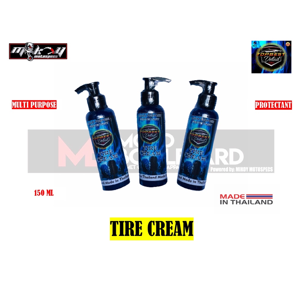TOP BEST DETAIL TIRE CREAM MULTI PURPOSE PROTECTANT 150 ML Shopee
