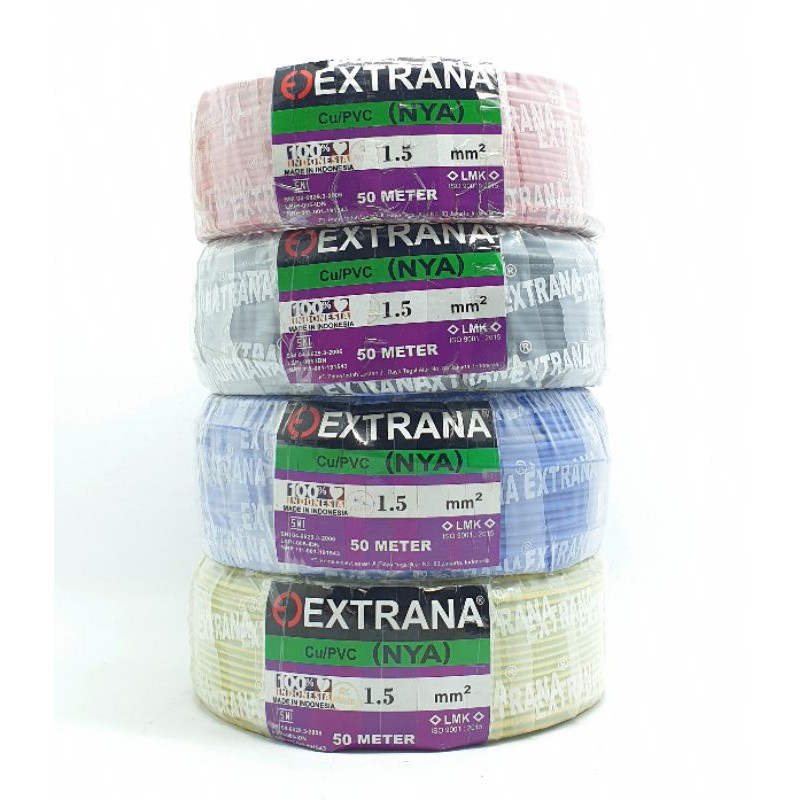 Extrana Nya 1,5MM 50 Meters FULL SNI FULL LMK Power Cable 1x1.5mm2 50M ...