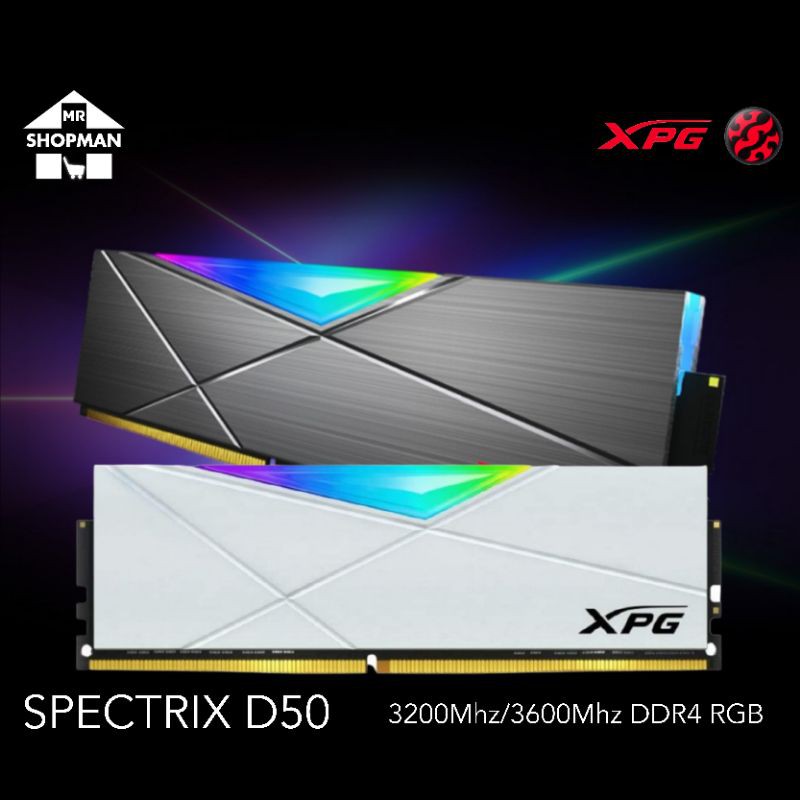 ADATA XPG Spectrix D50 8gb / 16GB (8GBx2) White Silver RAM DDR4 3200Mhz ...