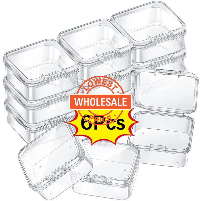 [Wholesale Price] 6Pcs Square Transparent Small Boxes /Plastic Travel ...