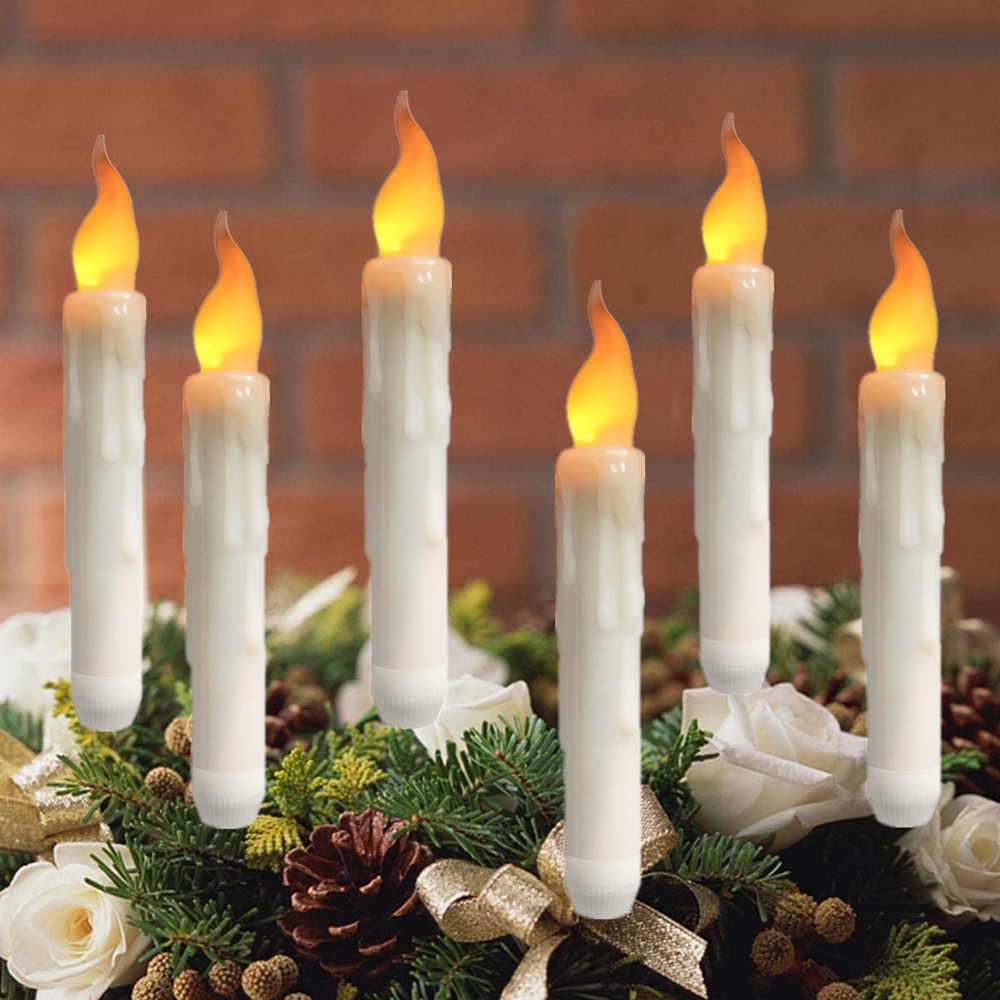 Yeahmart Flameless LED Taper Candles Lights Battery Operated