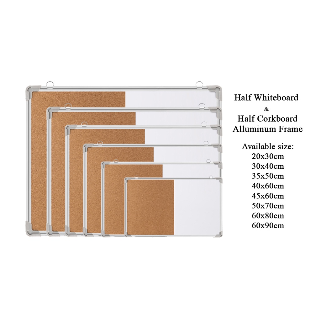 Half Whiteboard and Half Corkboard Alluminum frame Shopee Philippines