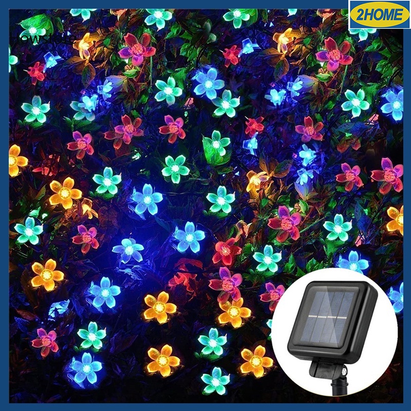 Solar Flower String Lights Outdoor Waterproof Cherry Blossom Solar ...