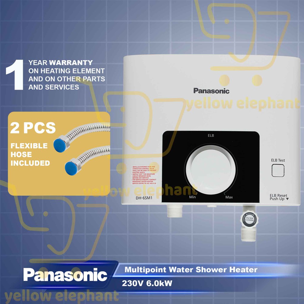 Panasonic Water Heater Compact Multipoint Shower 6.0kw Dh6sm1 Shopee