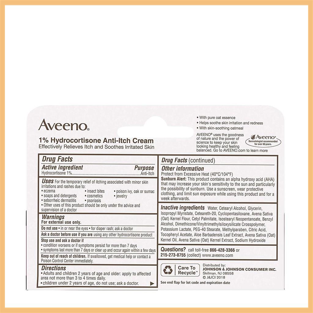 【Available】Aveeno Maximum Strength 1 Hydrocortisone AntiItch Cream