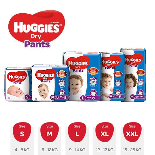 Huggies Dry Pants S M L XL XXL Shopee Philippines