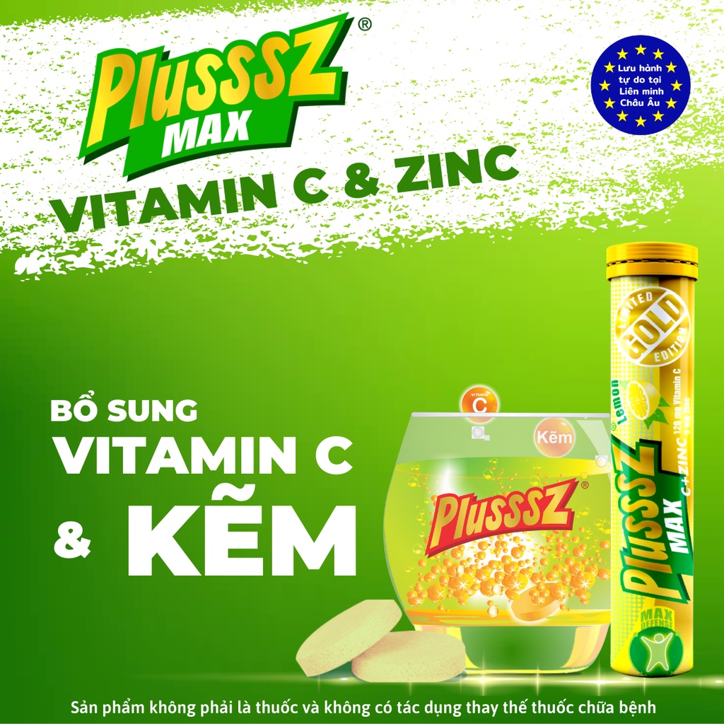 {COMBO 3 TUBES} Plusssz Max Vitamin C + Zin C effervescent tablets ...