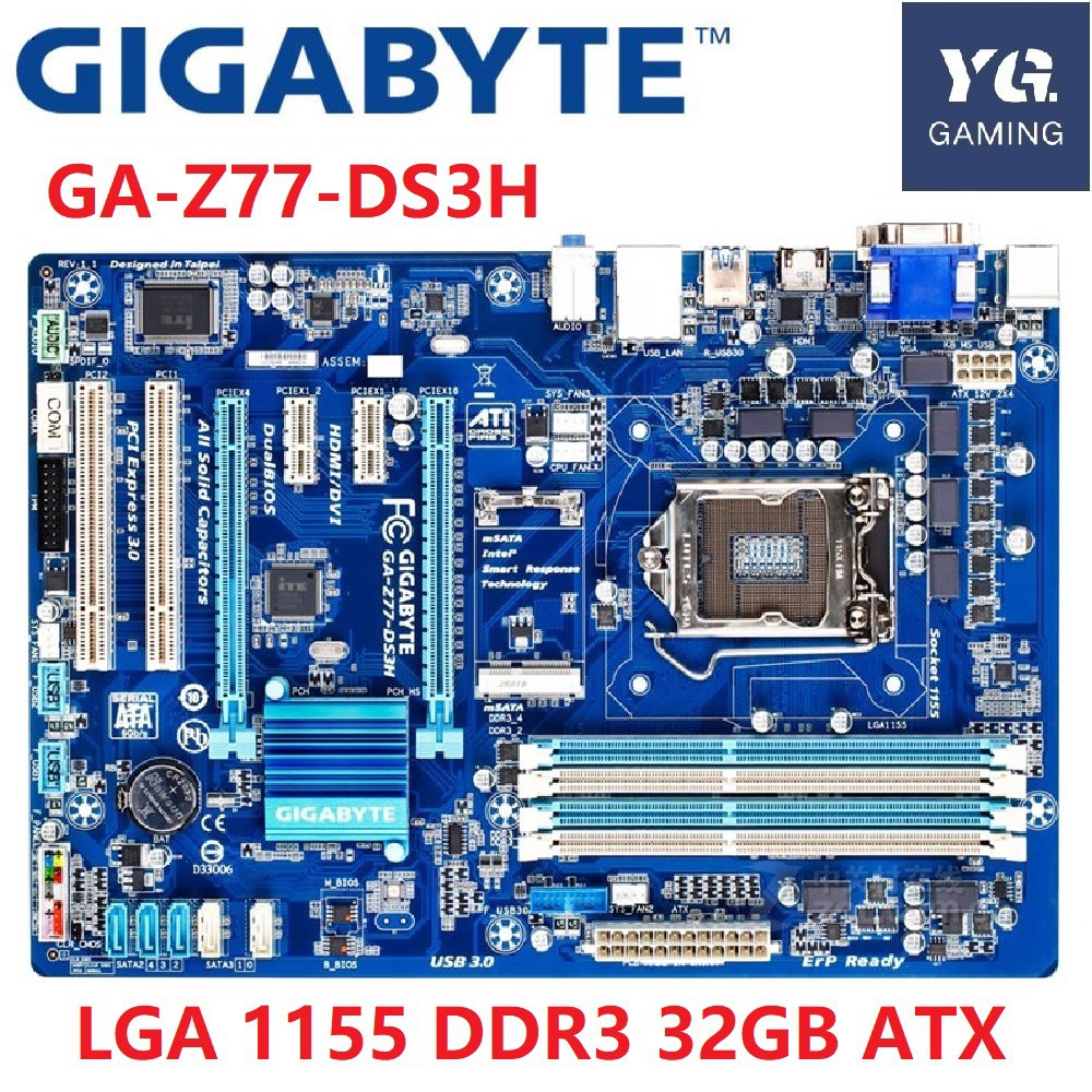 GIGABYTE GAZ77DS3H Desktop Motherboard Z77 Socket LGA 1155 DDR3 32G