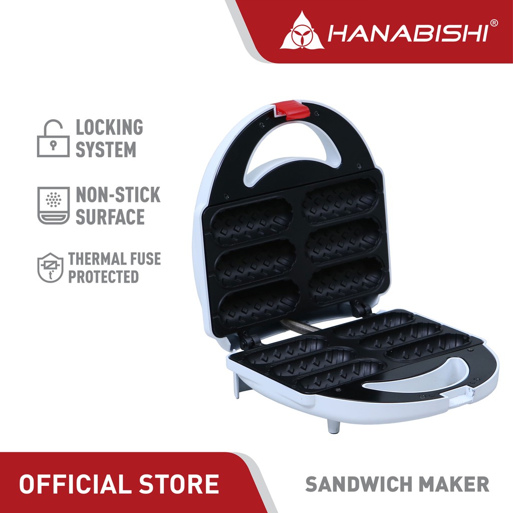 Hanabishi Sandwich Maker HSM50H 6 piece Hotdog Waffle Maker Shopee
