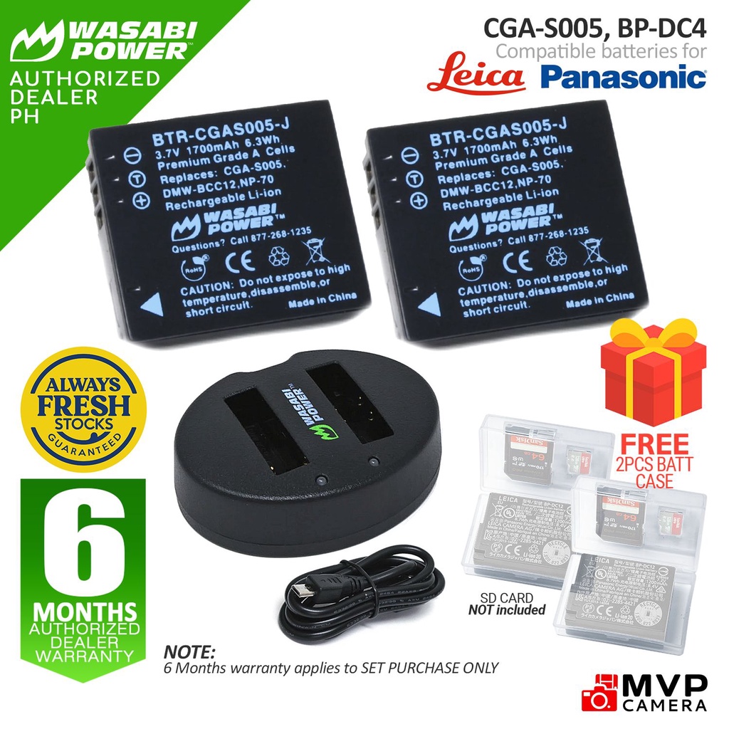 Wasabi Power LUMIX CGAS005 CGA-S005 DMW-BCC12 LEICA BP-DC4 Battery and ...