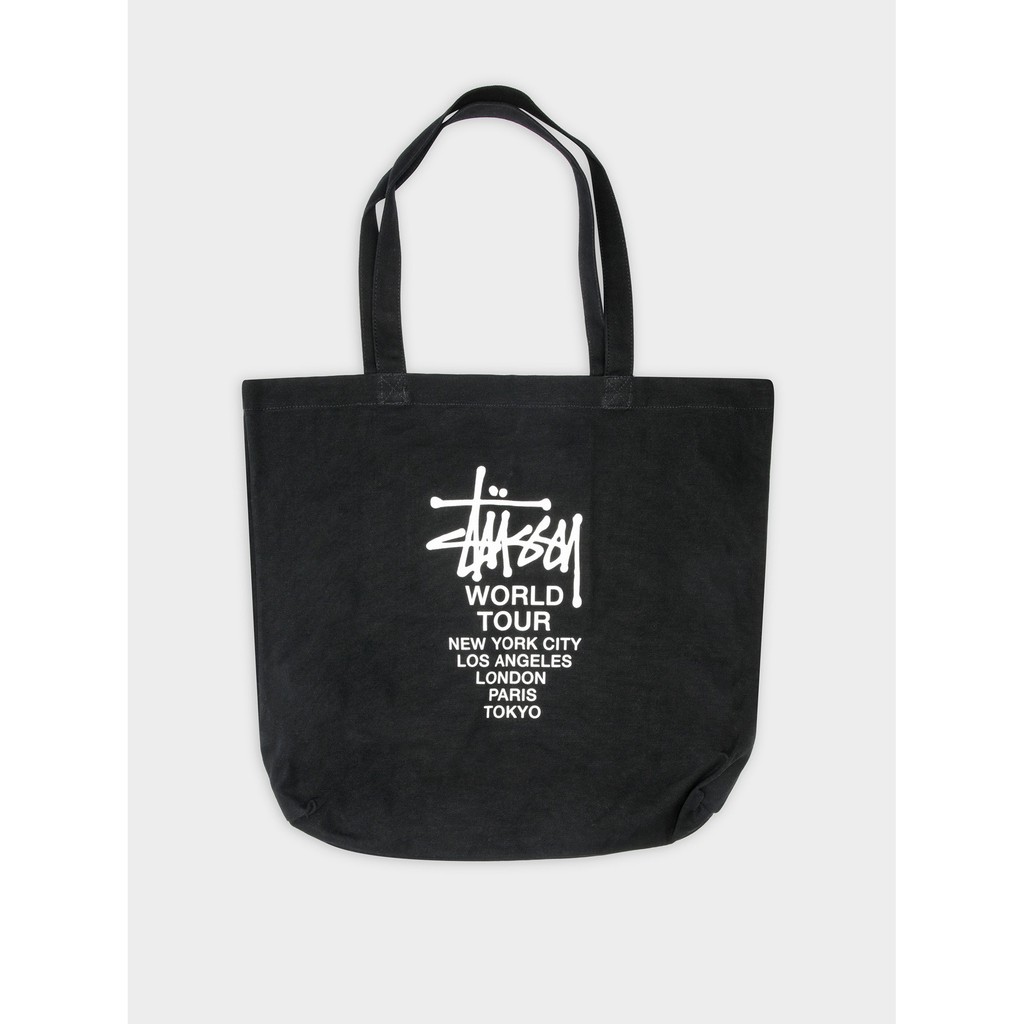 Stussy tote bag discount black