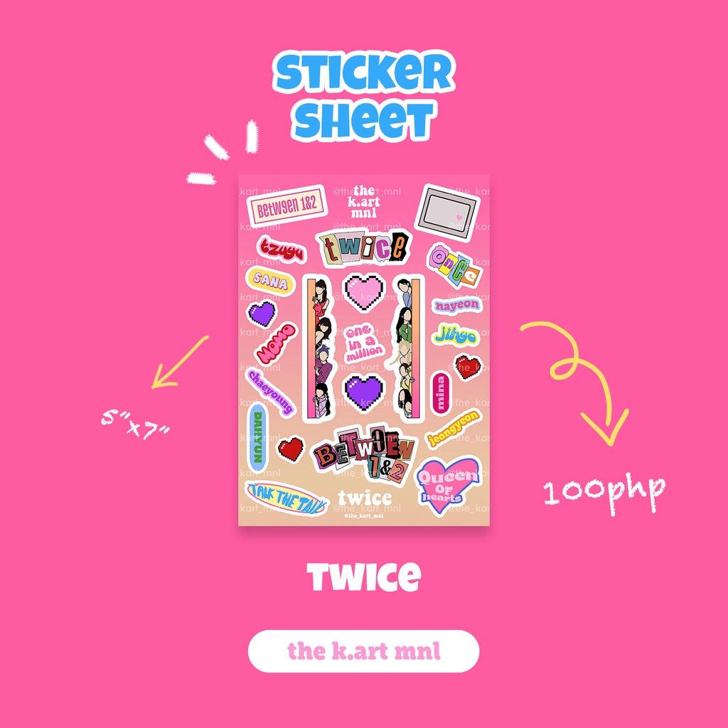 TWICE BETWEEN 1&2 Ver. - STICKER SHEET | Shopee Philippines