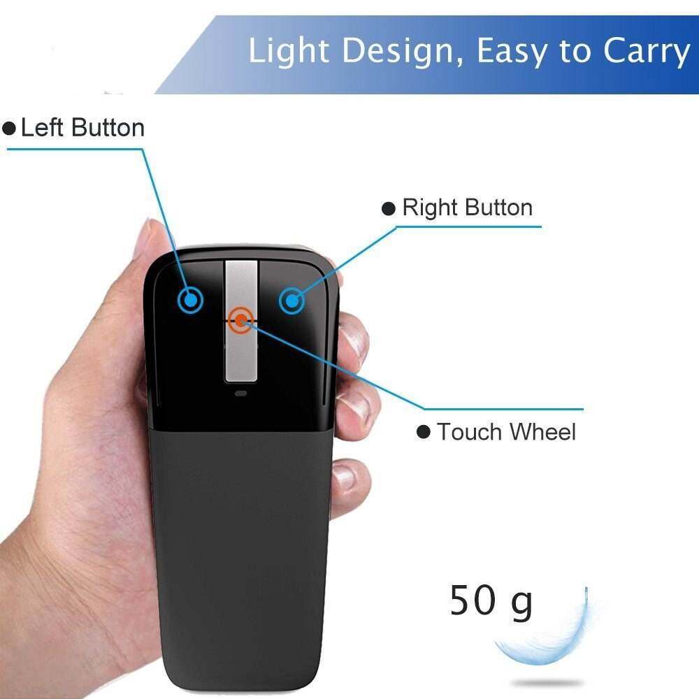 Bluetooth Wireless Mouse For Microsoft Touch Folding Mause 1200 DPI ...