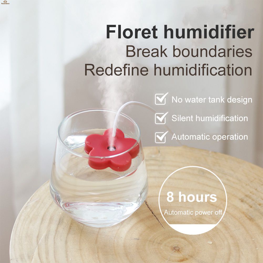 Portable Mini Humidifier Red Flower Air Humidifier Usb Office Desktop ...