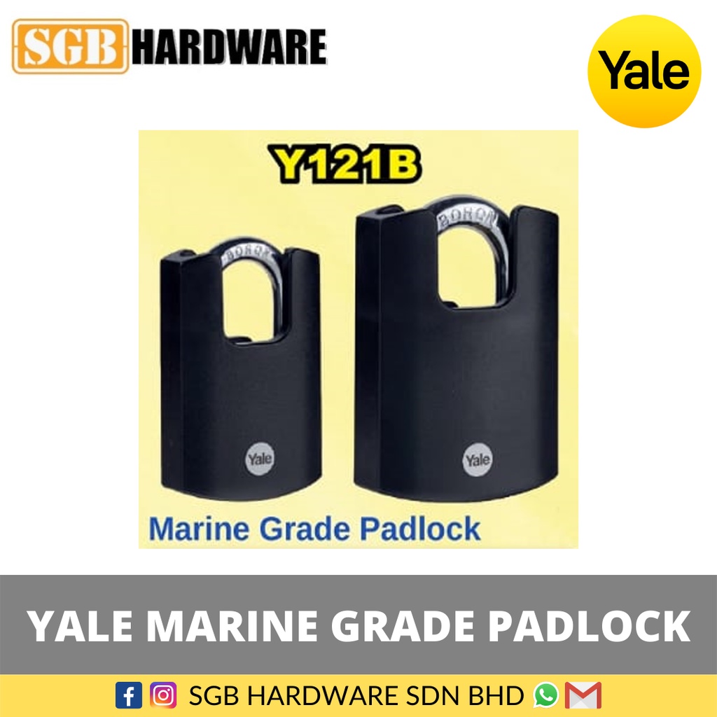 Yale Y121B Anti Cut Boron Padlock With Tough Armour (40mm-50mm) / Yale ...