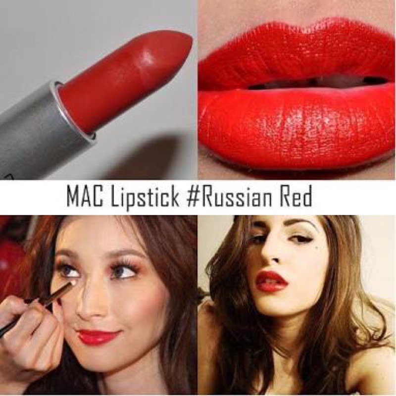 MAC Matte Lipstick Russian Red 612 Color With Free Gifts From | Shopee ...
