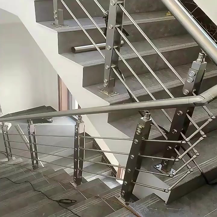 Stair handrail stainless steel brushed column Attic guardrail Bay ...