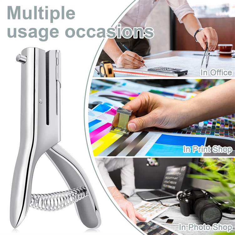 thumbnail image 2 of Kucaa Heavy Duty 2/5 Inch (10mm) Single Circle Hole Punch - Metal Hand-Held For ID Cards, PVC, & Paper 2 of 11