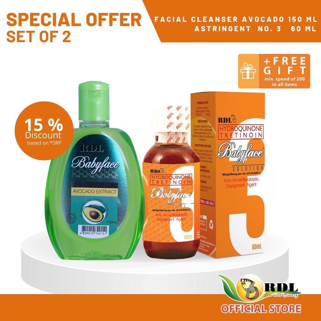 ∈Rdl Babyface Astringent 3 60Ml + Babyface Facial Cleanser Avocado