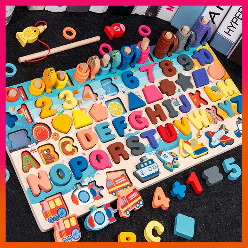 Montessori Educational Toys Wooden Puzzles Board Early Learning Toys 3D ...