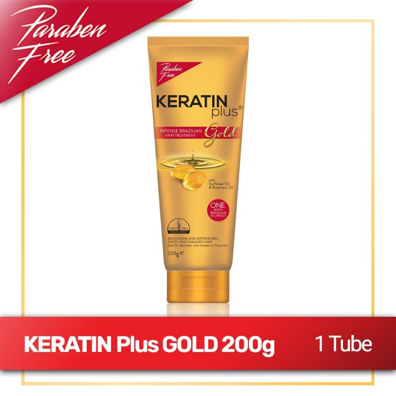 KeratinPLUS GOLD Intense Brazilian Hair Treatment Tube 200g | Shopee ...