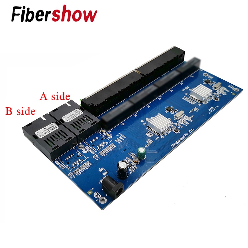 Gigabit Ethernet Switch Fiber Optical Media Converter Pcba 8 Rj45 Utp ...