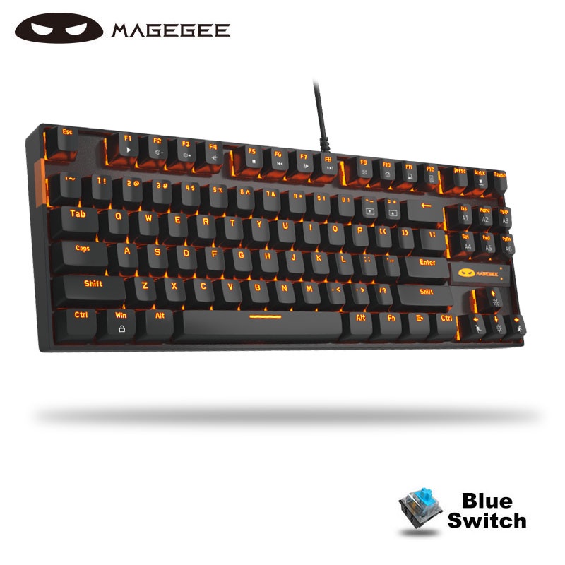MageGee 75% Mechanical Gaming Keyboard Blue/Red Switch 87 Keys Full ...