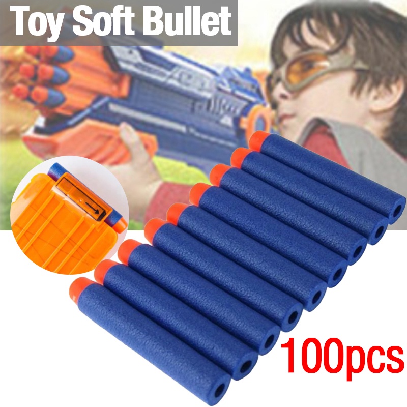 100pcs for Nerf Bullets Soft Hollow Hole Head 7.2cm Reload Darts Toy ...