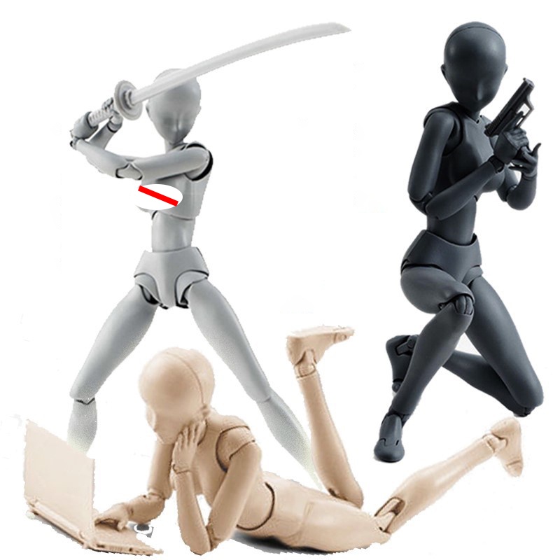 14cm Artist Art Painting Anime Figure Sketch Draw Male Female Movable ...