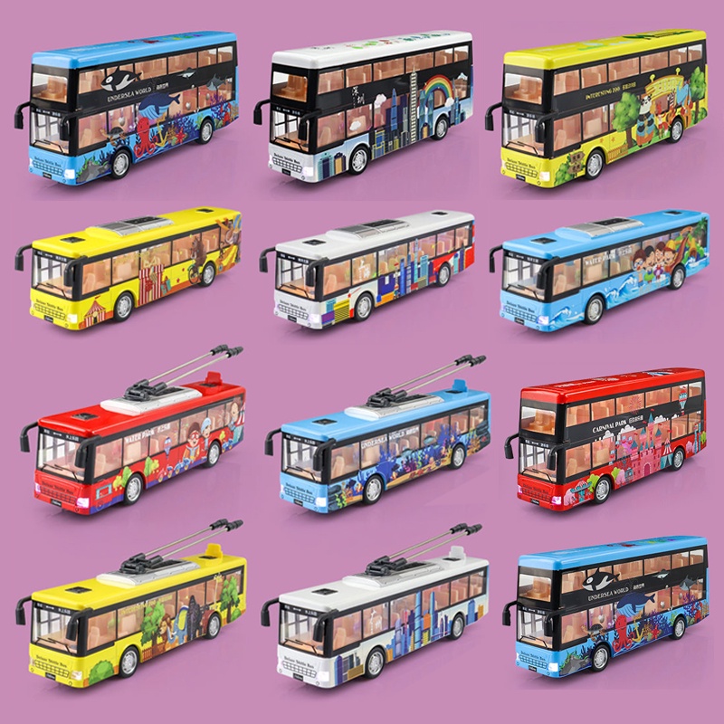 [New] kids' Bus theme toy car/single deck & double deck bus/tour bus ...