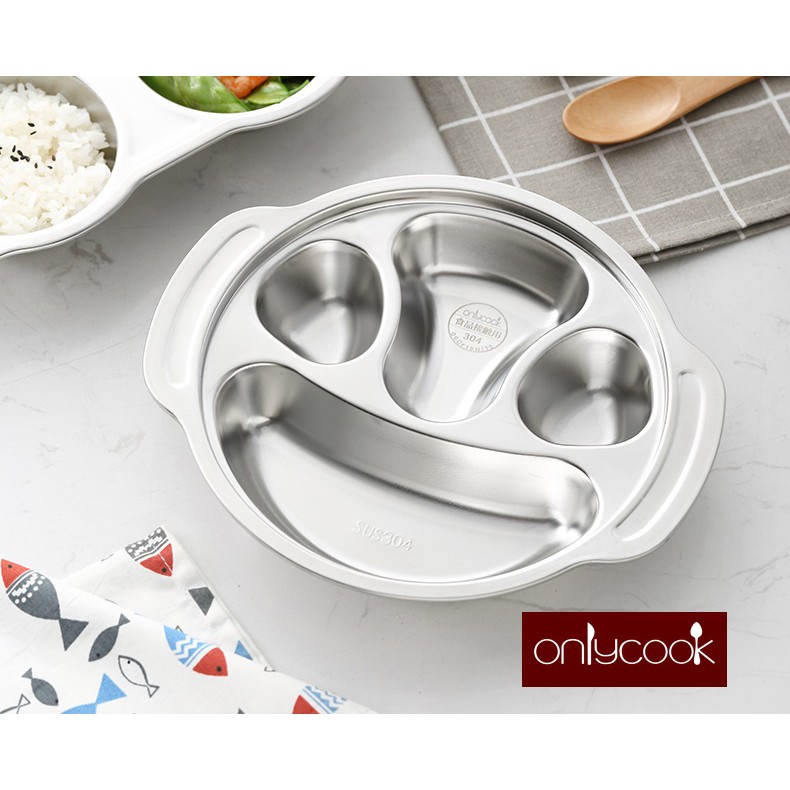 304 stainless steel children's rice tray - Onlycook - 195g | Shopee ...