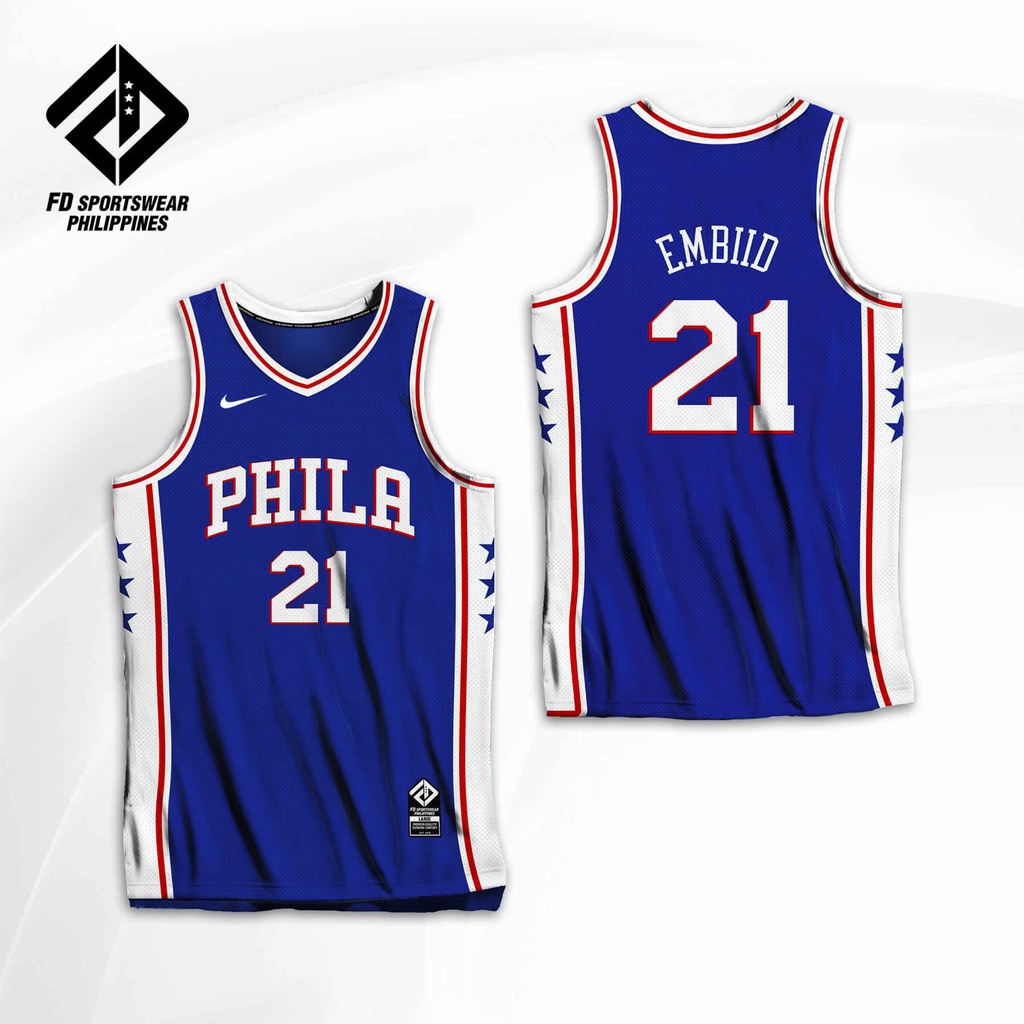 PHILADELPHIA 76ERS JOEL EMBIID NBA 2022 FULL SUBLIMATED JERSEY