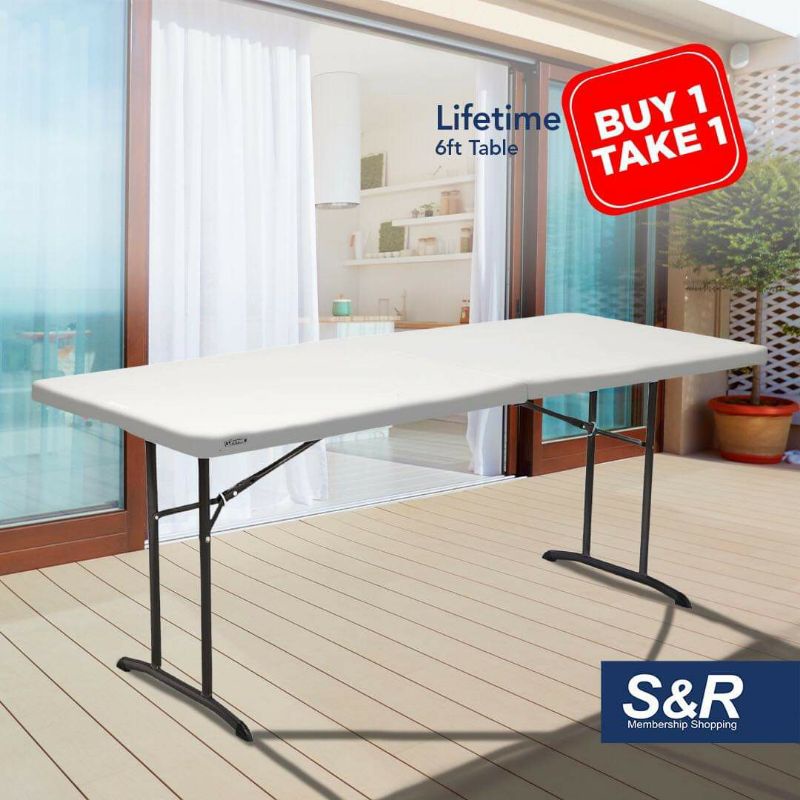 S&R Buy 1 Take 1 Lifetime Table 6ft Fold In Half Shopee Philippines