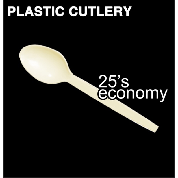 25pcs. PLASTIC SPOON & FORK UTENSILS (CUTLERY DISPOSABLE) WHITE & BLACK Shopee Philippines