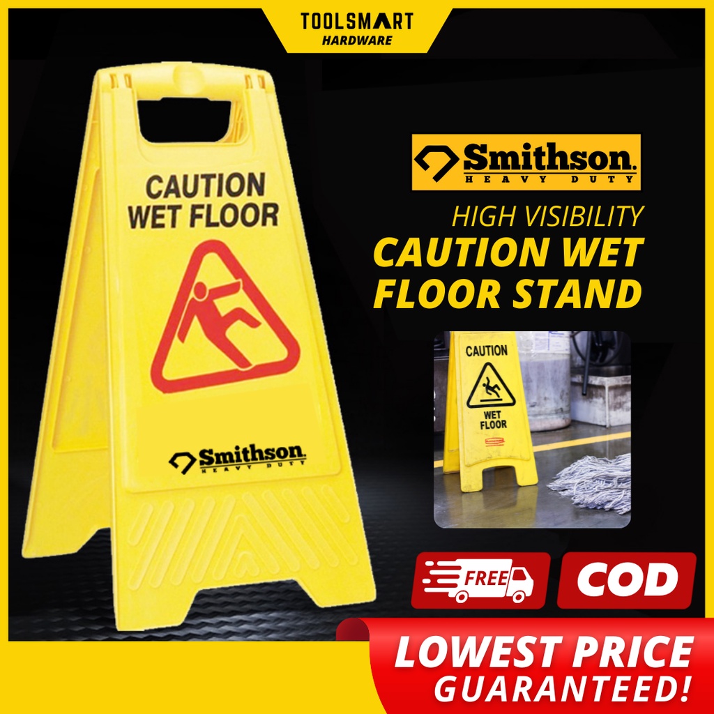 【SMITHSON】 Caution Wet Floor Warning Sign Board Yellow Warning Sign ...