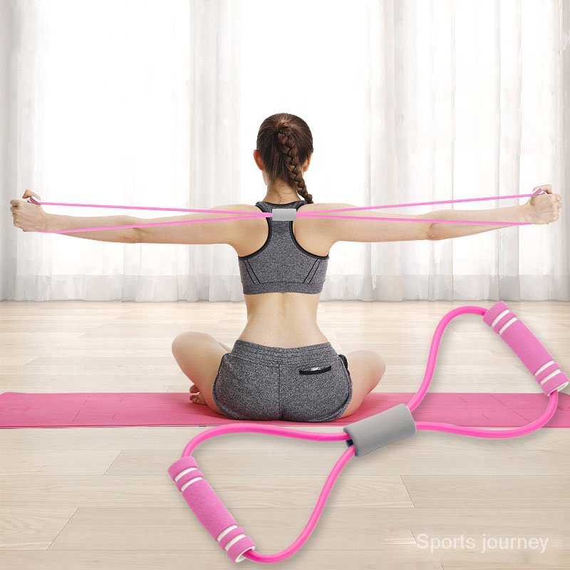 PPX-Women Workout Yoga Pull Rope / Pilates Fitness Elastic Resistance Bands  / Training Rubber Tensile Expander Exercise Bands / Practical Yoga Belt  Bodybuilding Tools / Gym Fitness Equipment / Household Fitness Yoga  Accessories