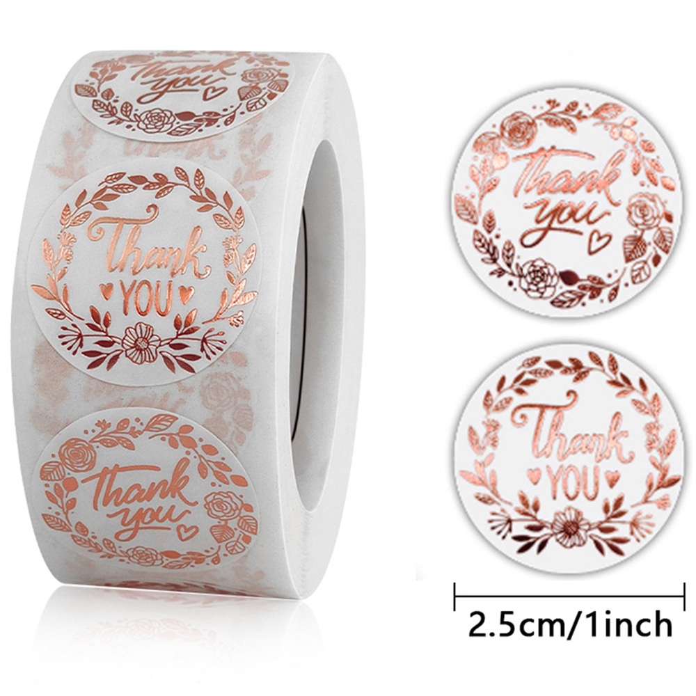 500PCS Rose Gold Foil Thank You Sticker For Small Business Gift Seal ...