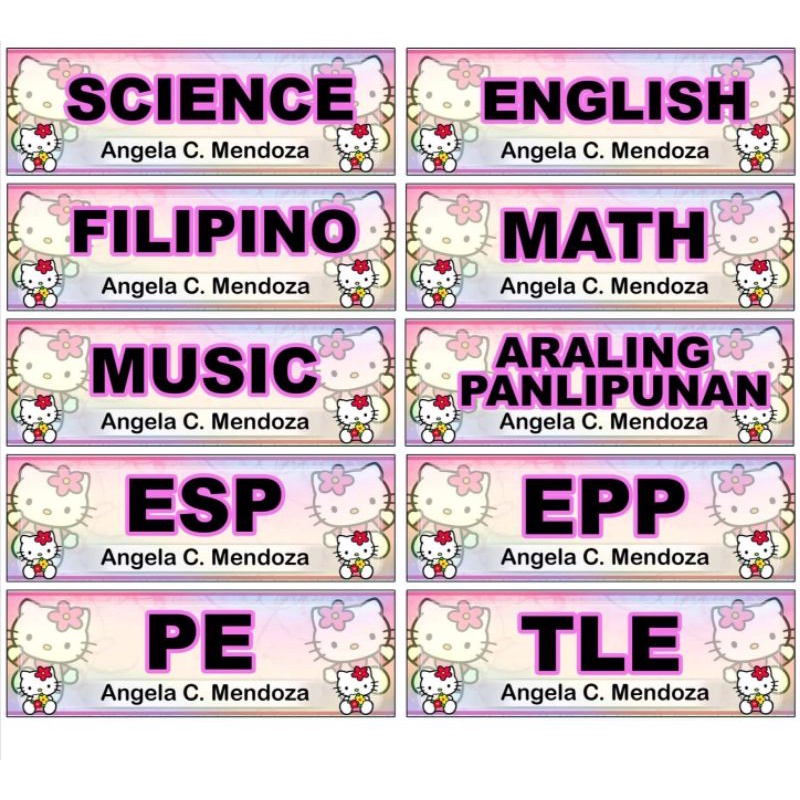 Subject Sticker For Notebooks Shopee Philippines