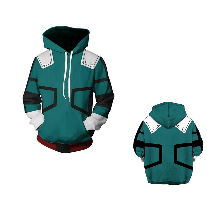 Midoriya Izuku Boku no/My Hero Academia Deku Zip Hoodie Casual Hooded ...