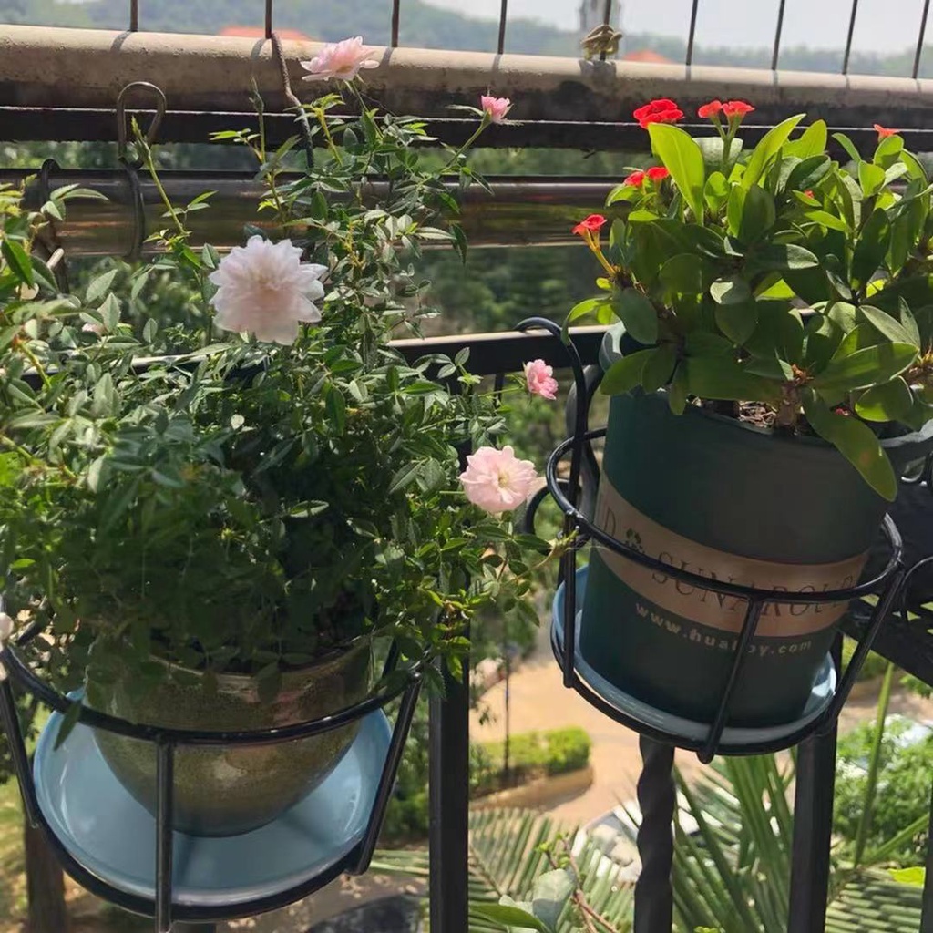 Balcony Iron flower pot stand hanging hanging orchid pot hanger window ...